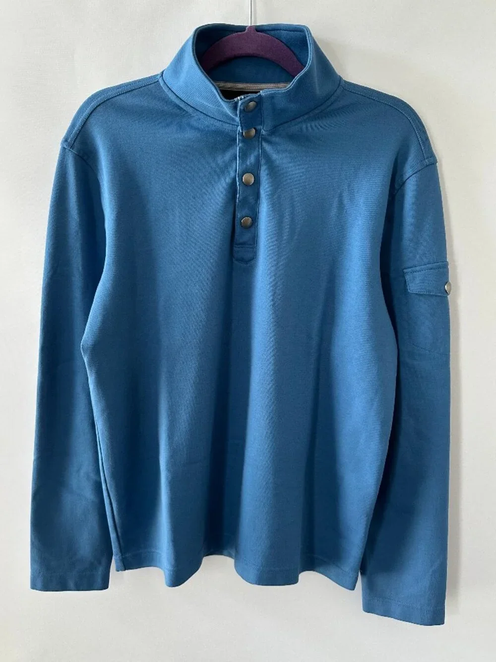 Banana Republic Medium Blue Men's Half Button Up Sweatshirt 100% Cotton